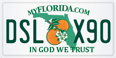 FL license plate DSLX90