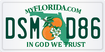 FL license plate DSMD86
