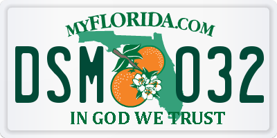 FL license plate DSMO32
