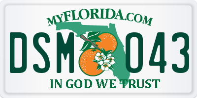 FL license plate DSMO43