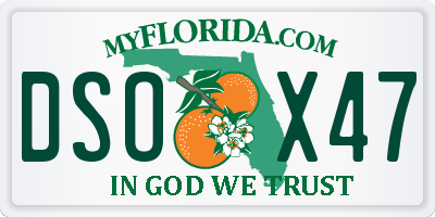 FL license plate DSOX47