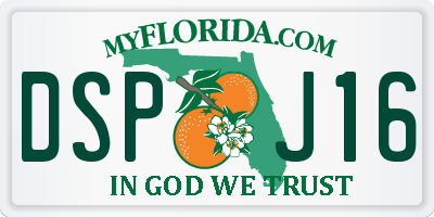 FL license plate DSPJ16