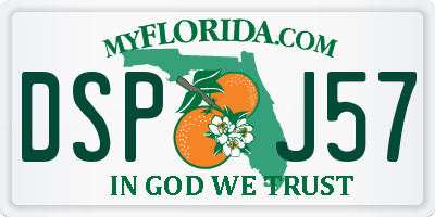 FL license plate DSPJ57