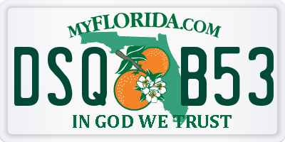 FL license plate DSQB53