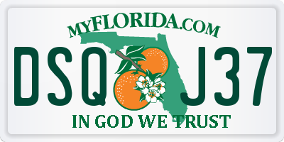 FL license plate DSQJ37