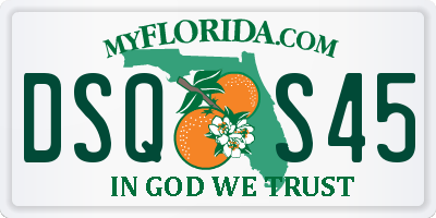 FL license plate DSQS45