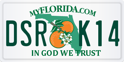 FL license plate DSRK14