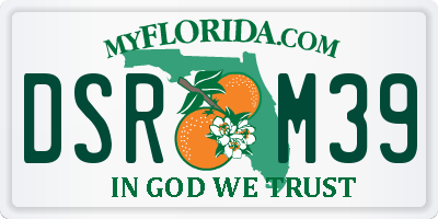 FL license plate DSRM39