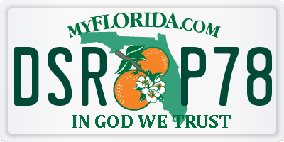 FL license plate DSRP78