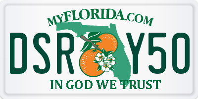 FL license plate DSRY50