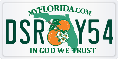 FL license plate DSRY54