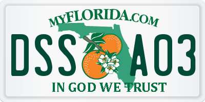 FL license plate DSSA03