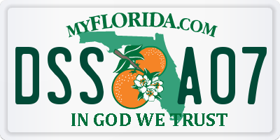 FL license plate DSSA07