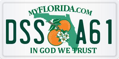 FL license plate DSSA61