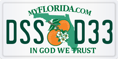 FL license plate DSSD33