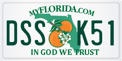 FL license plate DSSK51