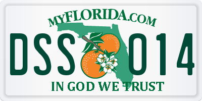 FL license plate DSSO14