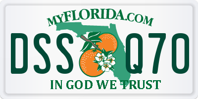 FL license plate DSSQ70