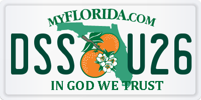 FL license plate DSSU26
