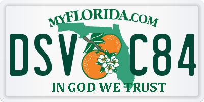 FL license plate DSVC84