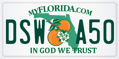 FL license plate DSWA50