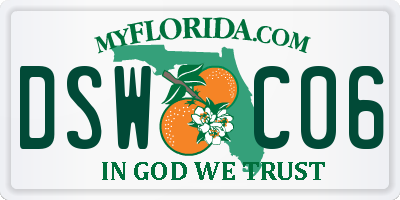 FL license plate DSWC06