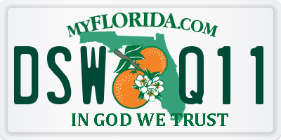 FL license plate DSWQ11