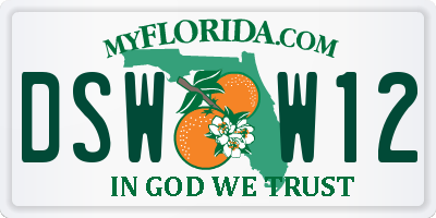 FL license plate DSWW12