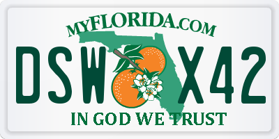 FL license plate DSWX42