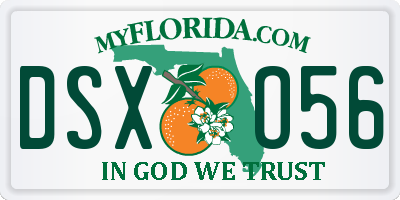 FL license plate DSXO56