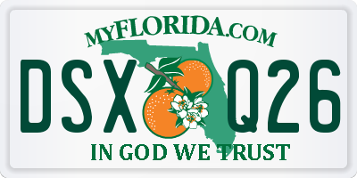 FL license plate DSXQ26