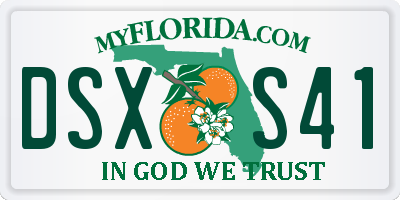 FL license plate DSXS41