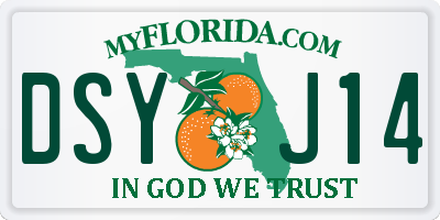 FL license plate DSYJ14
