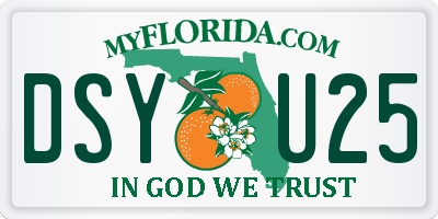 FL license plate DSYU25