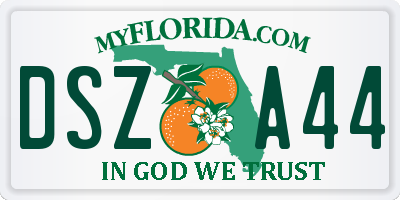 FL license plate DSZA44