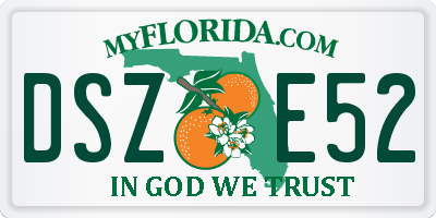 FL license plate DSZE52