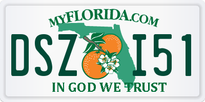 FL license plate DSZI51