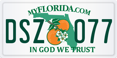 FL license plate DSZO77