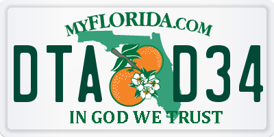 FL license plate DTAD34