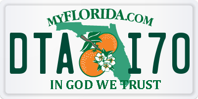 FL license plate DTAI70