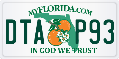 FL license plate DTAP93
