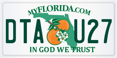 FL license plate DTAU27
