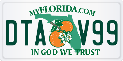 FL license plate DTAV99