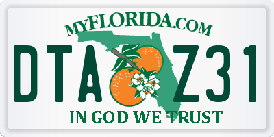 FL license plate DTAZ31