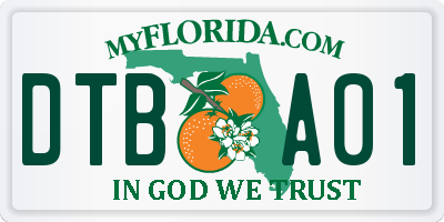 FL license plate DTBA01