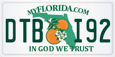 FL license plate DTBI92
