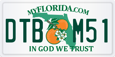 FL license plate DTBM51