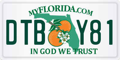 FL license plate DTBY81