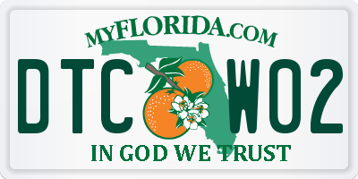 FL license plate DTCW02
