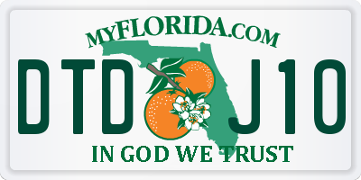 FL license plate DTDJ10